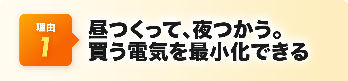 昼つくって、夜つかう。買う電気を最小化できる